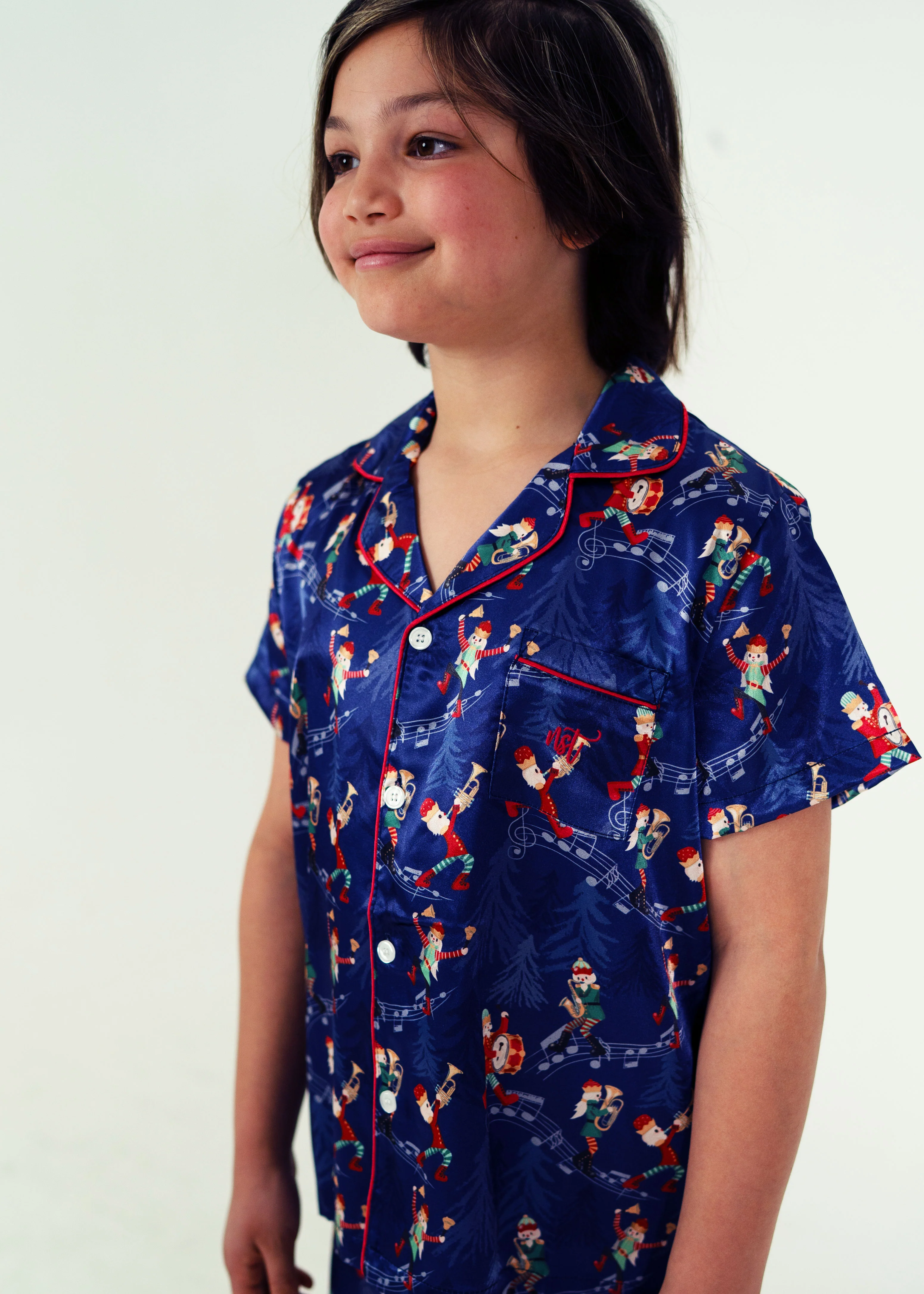 Boys Santa's Workshop Satin Short Pyjama Set - Image 3