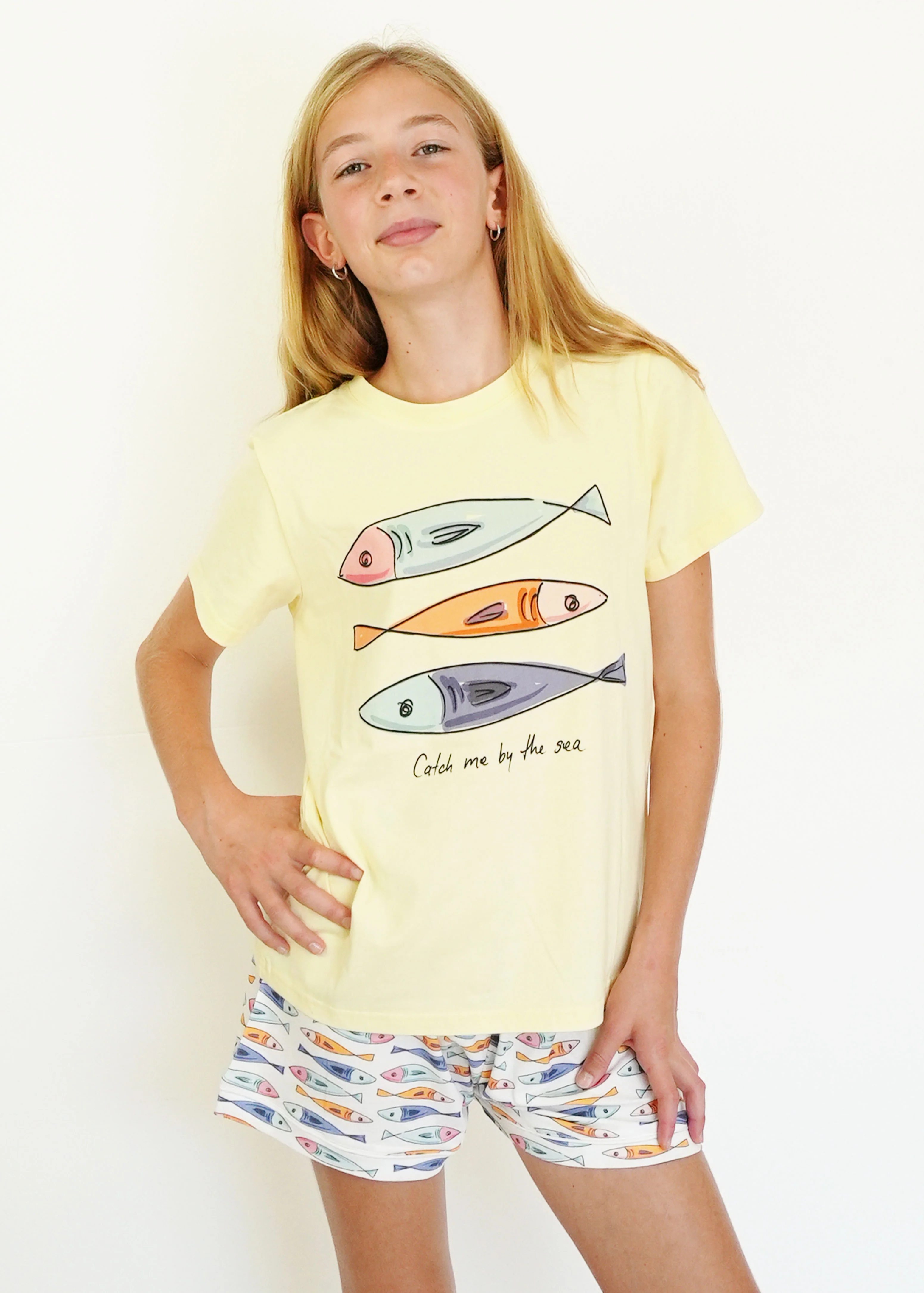Girls - Catch Me By The Sea T-Shirt & Short Pants PJ Set - Image 2