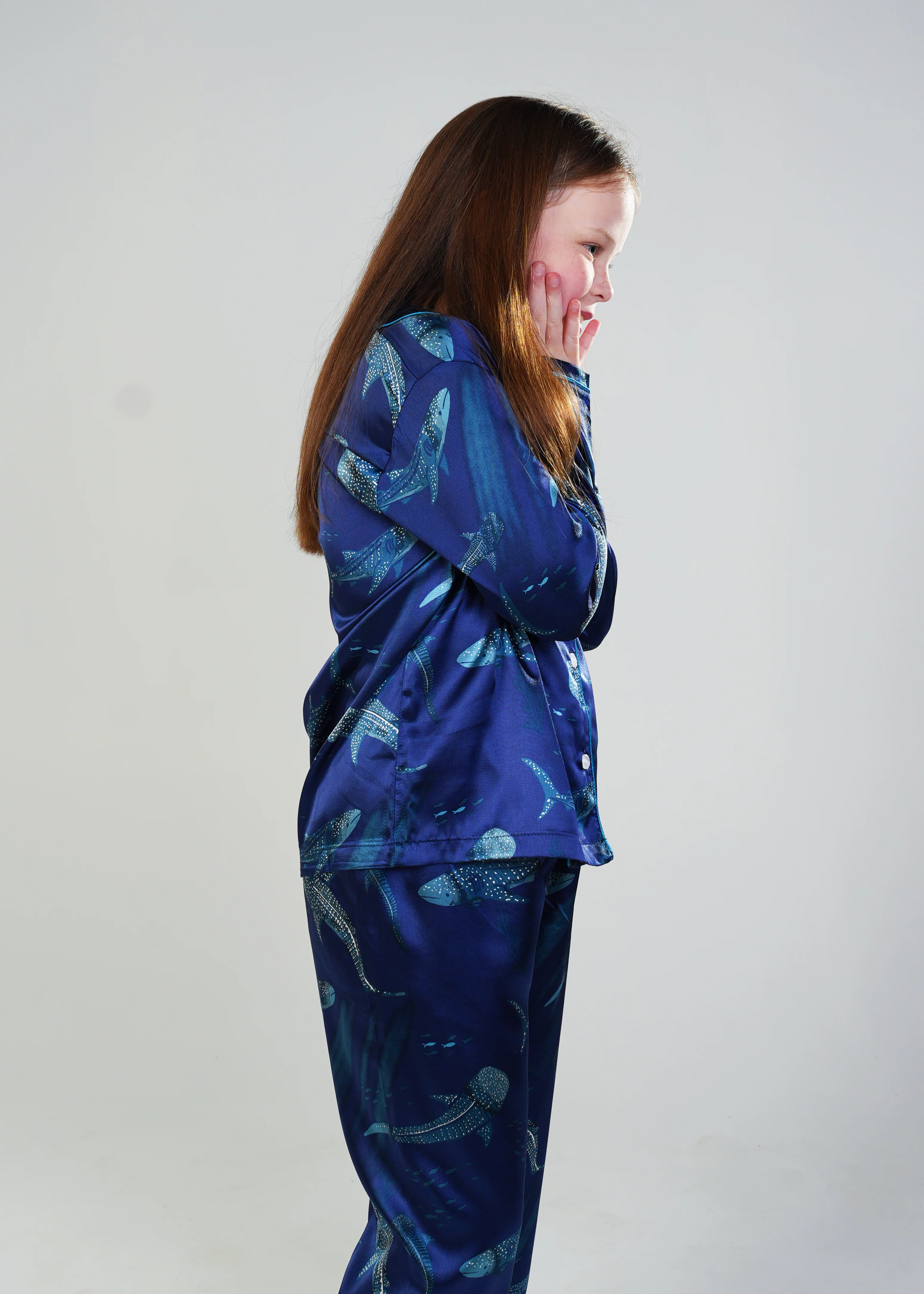 Girls - Creatures Of The Deep - Satin Long Sleeve Long Pants Set - Image 3