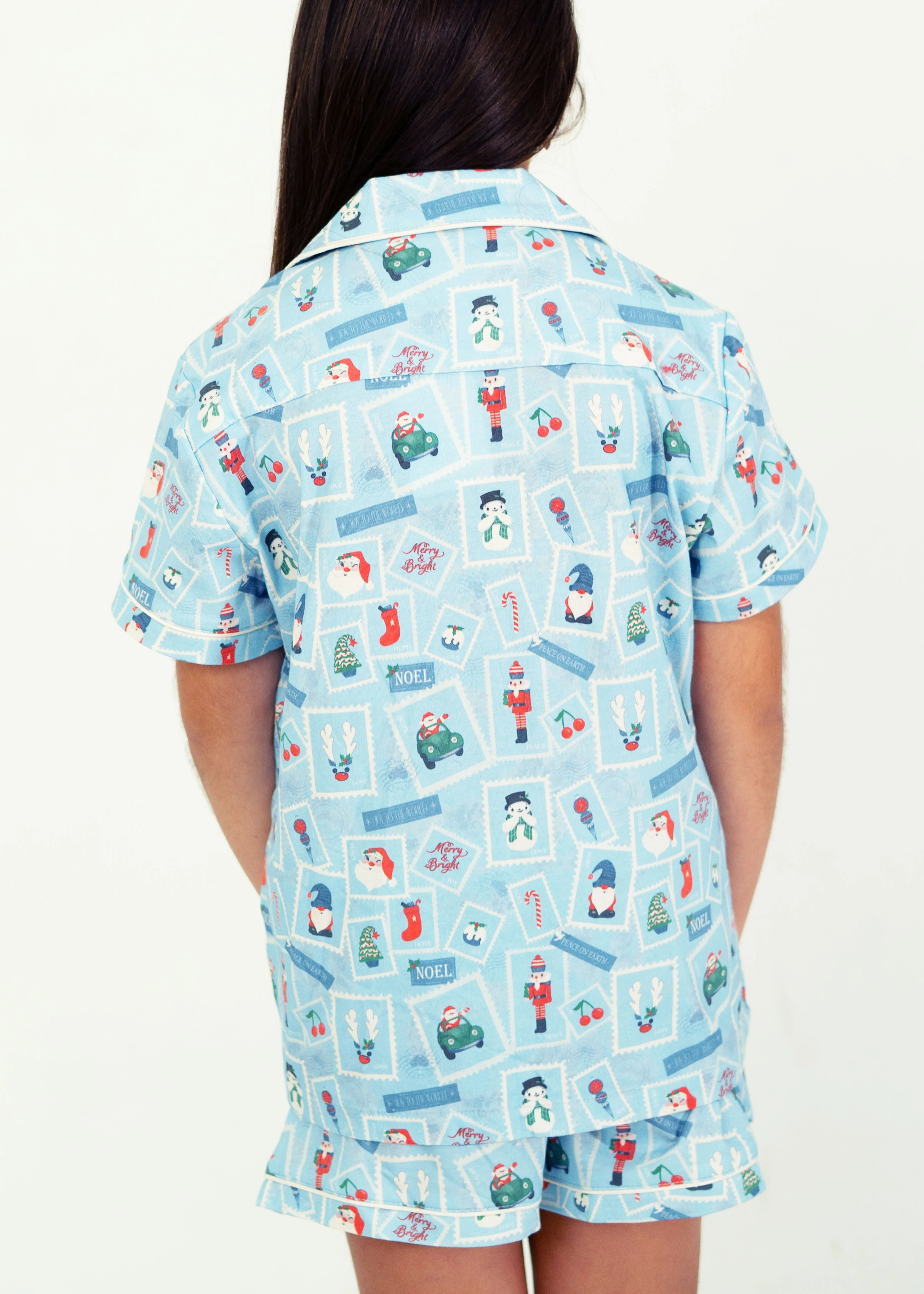 Girls - Dear Santa Jersey Knit Cotton Short PJ Set - Image 4