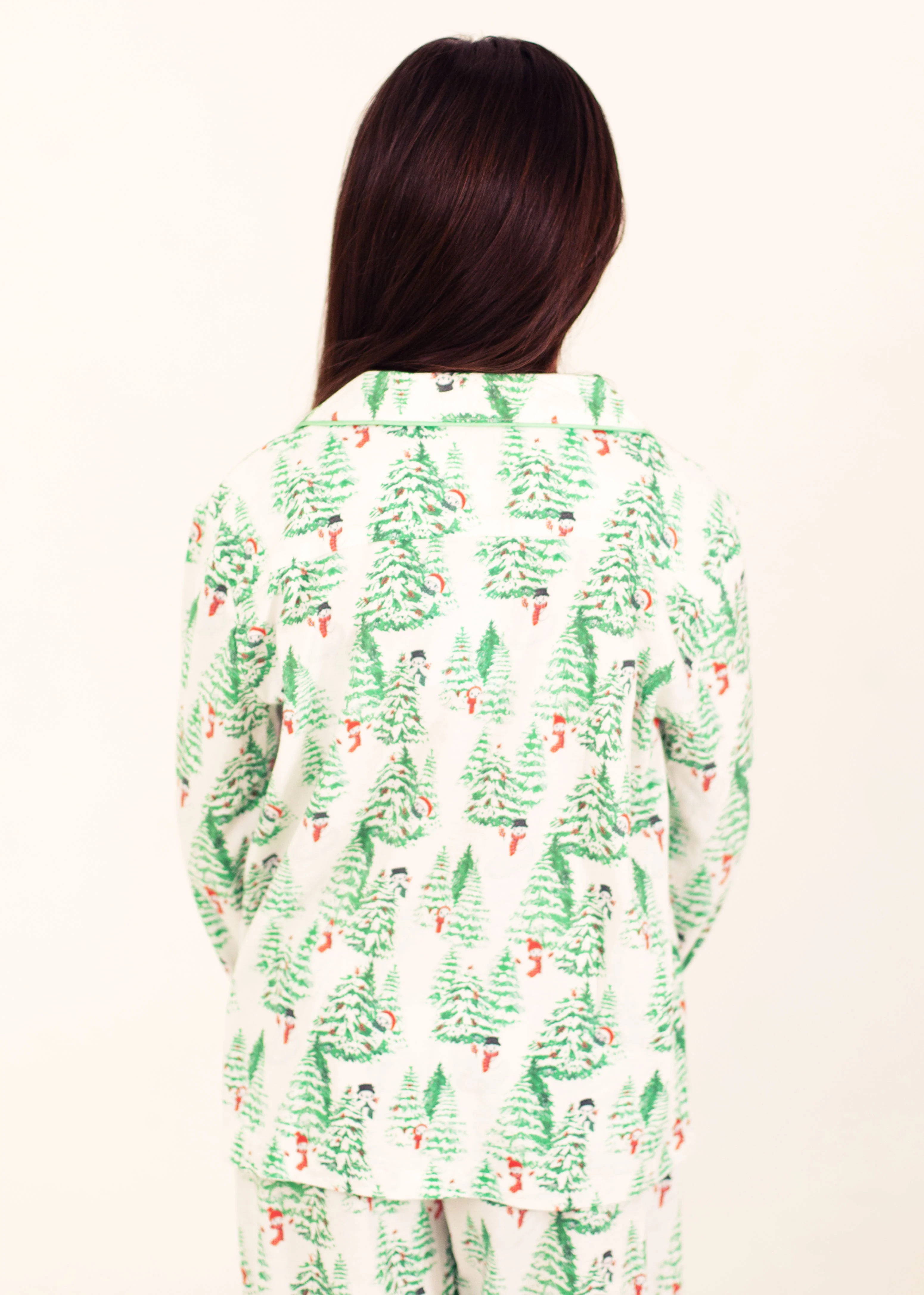 Girls - Frosty Forest Jersey Knit Cotton Long PJ Set - Image 6