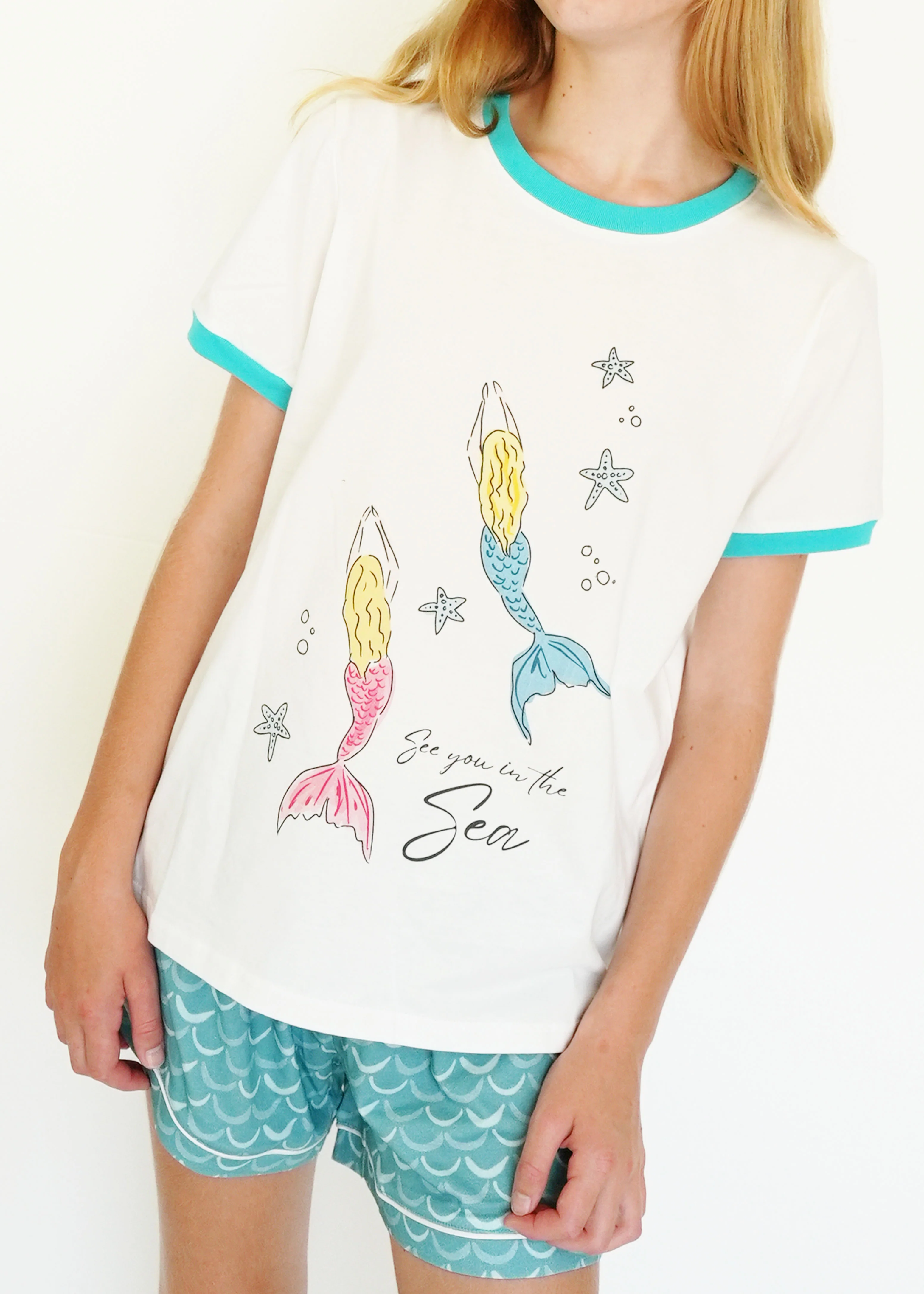 Girls - See You In The Sea T-Shirt & Short Pants PJ Set - Image 2