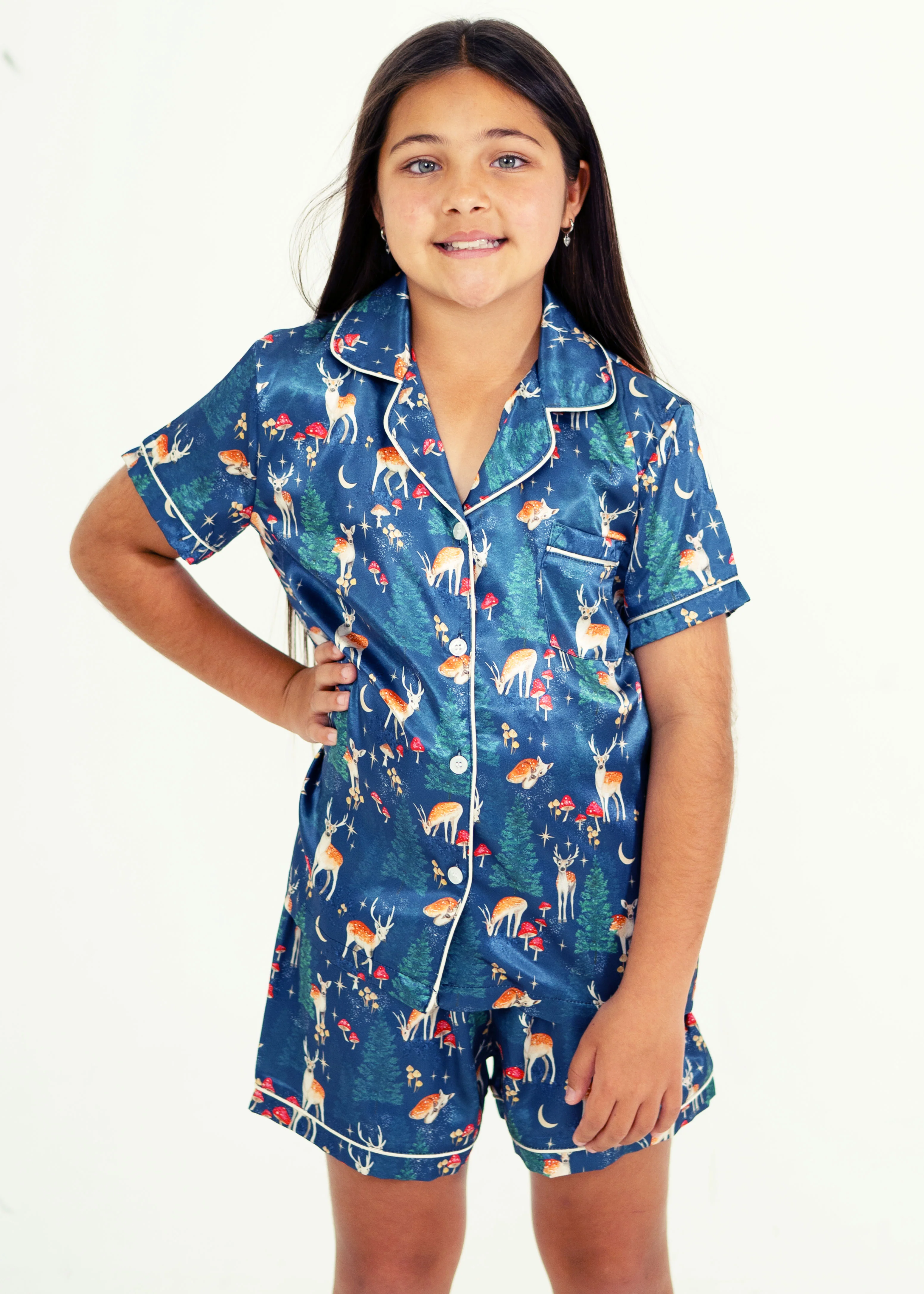 Girls - Woodland Dreams Short Satin PJ Set