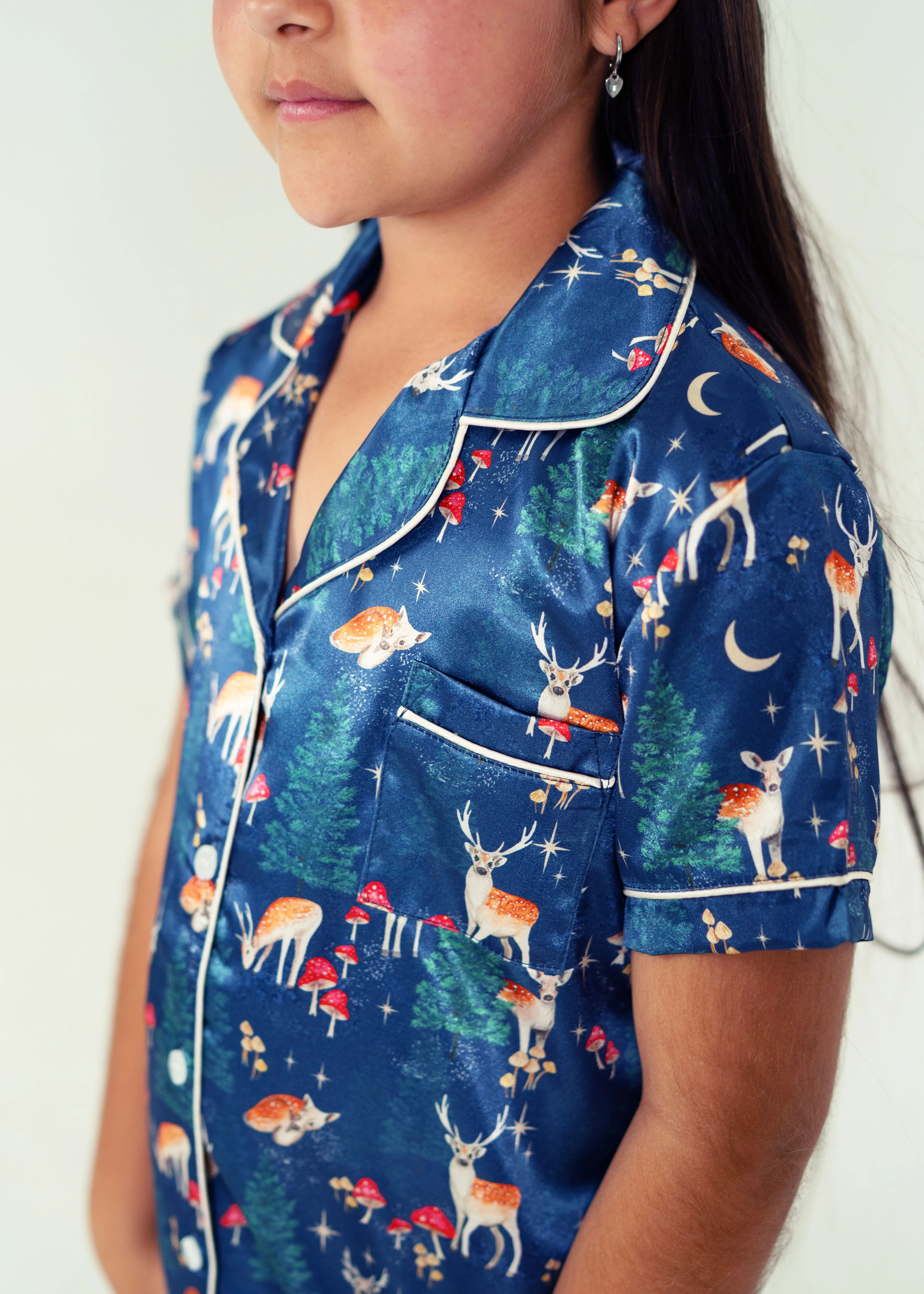Girls - Woodland Dreams Short Satin PJ Set - Image 2