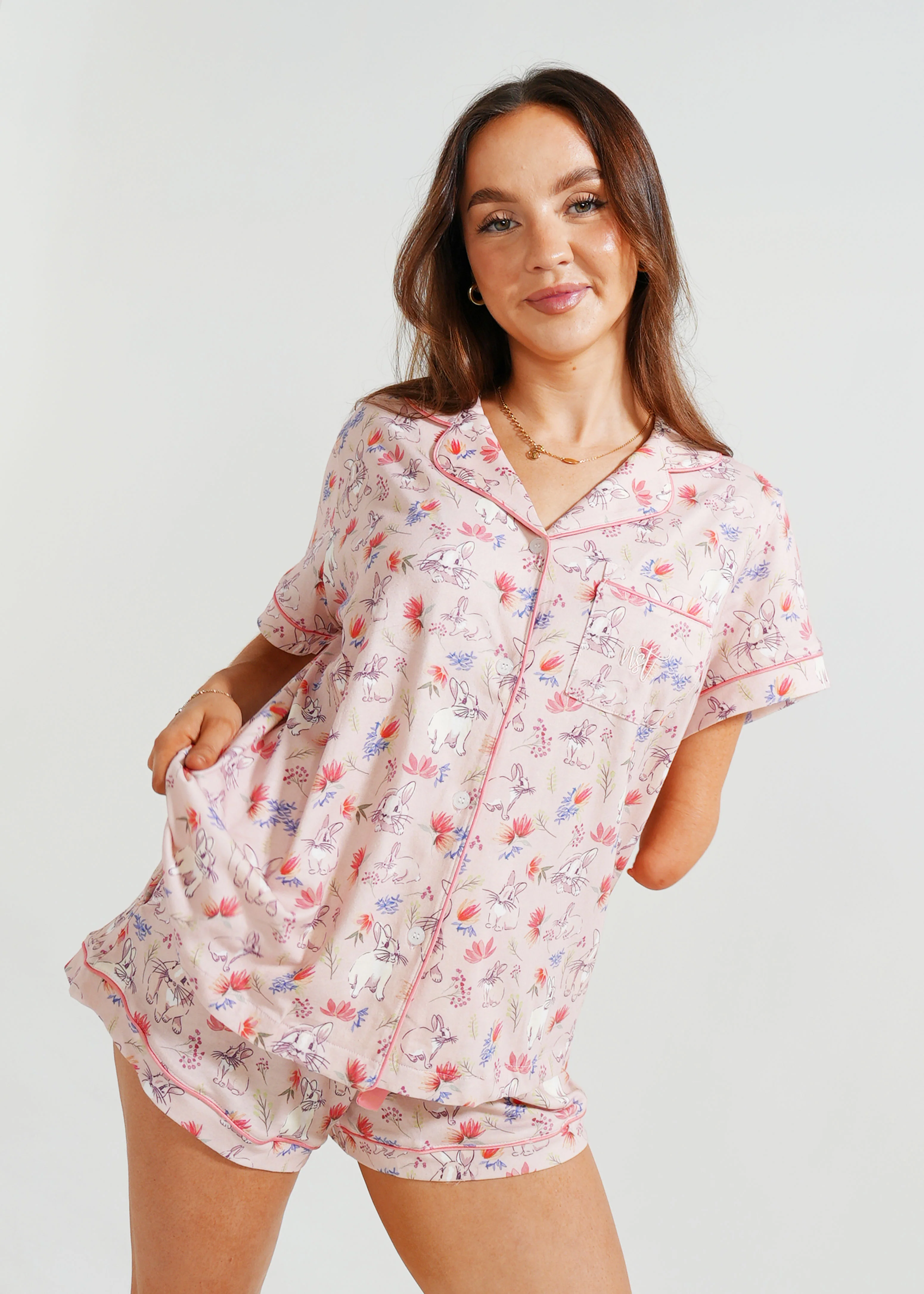 Hop To Bed Jersey Knit Cotton Short PJ Set - Image 3