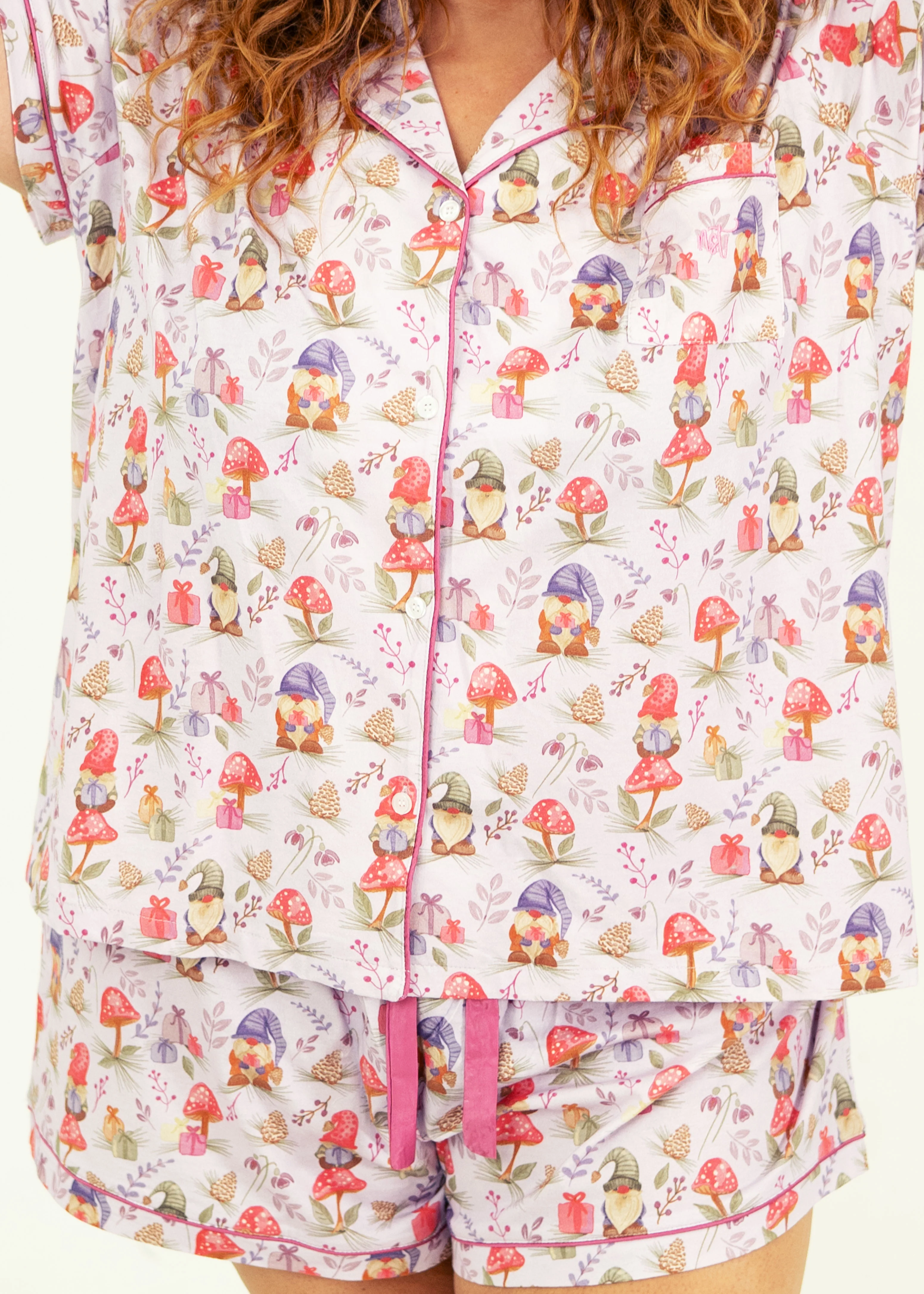Jolly Gnomes Jersey Knit Cotton Short PJ Set - Image 7