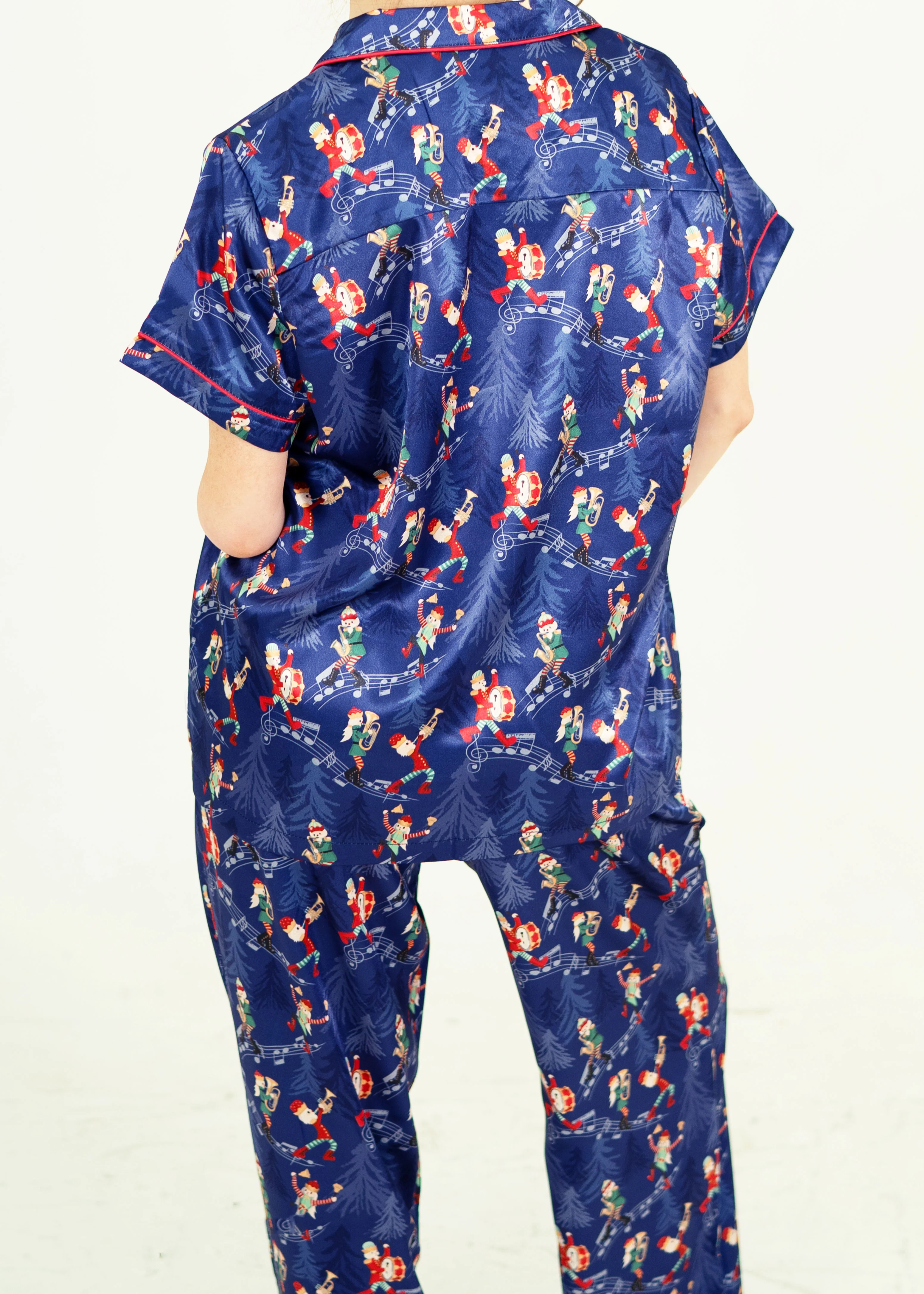Santa's Workshop Satin Short Top/ Long Pants Pyjama Set - Image 5