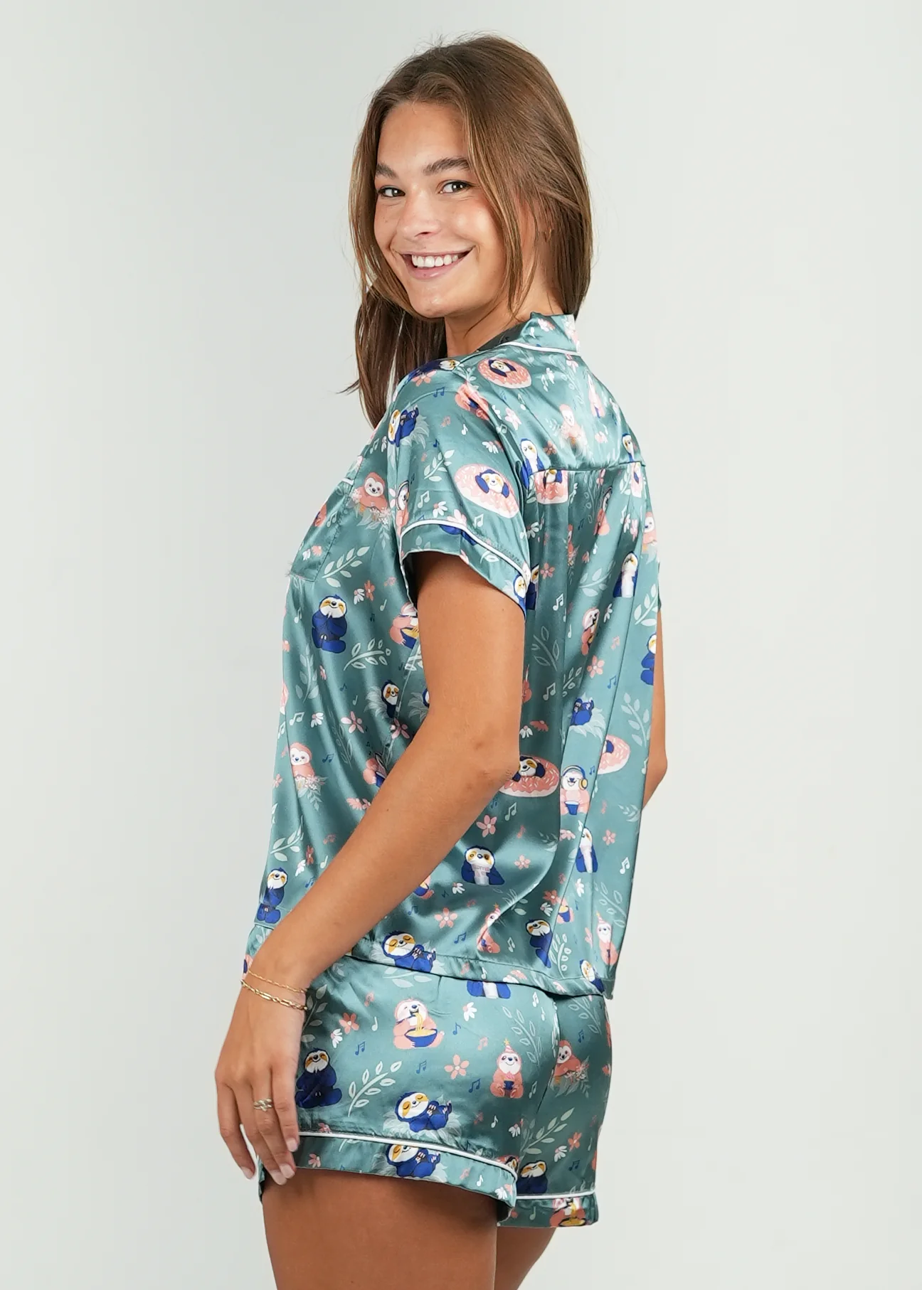 Slothee Short Satin Pyjama Set - Image 7