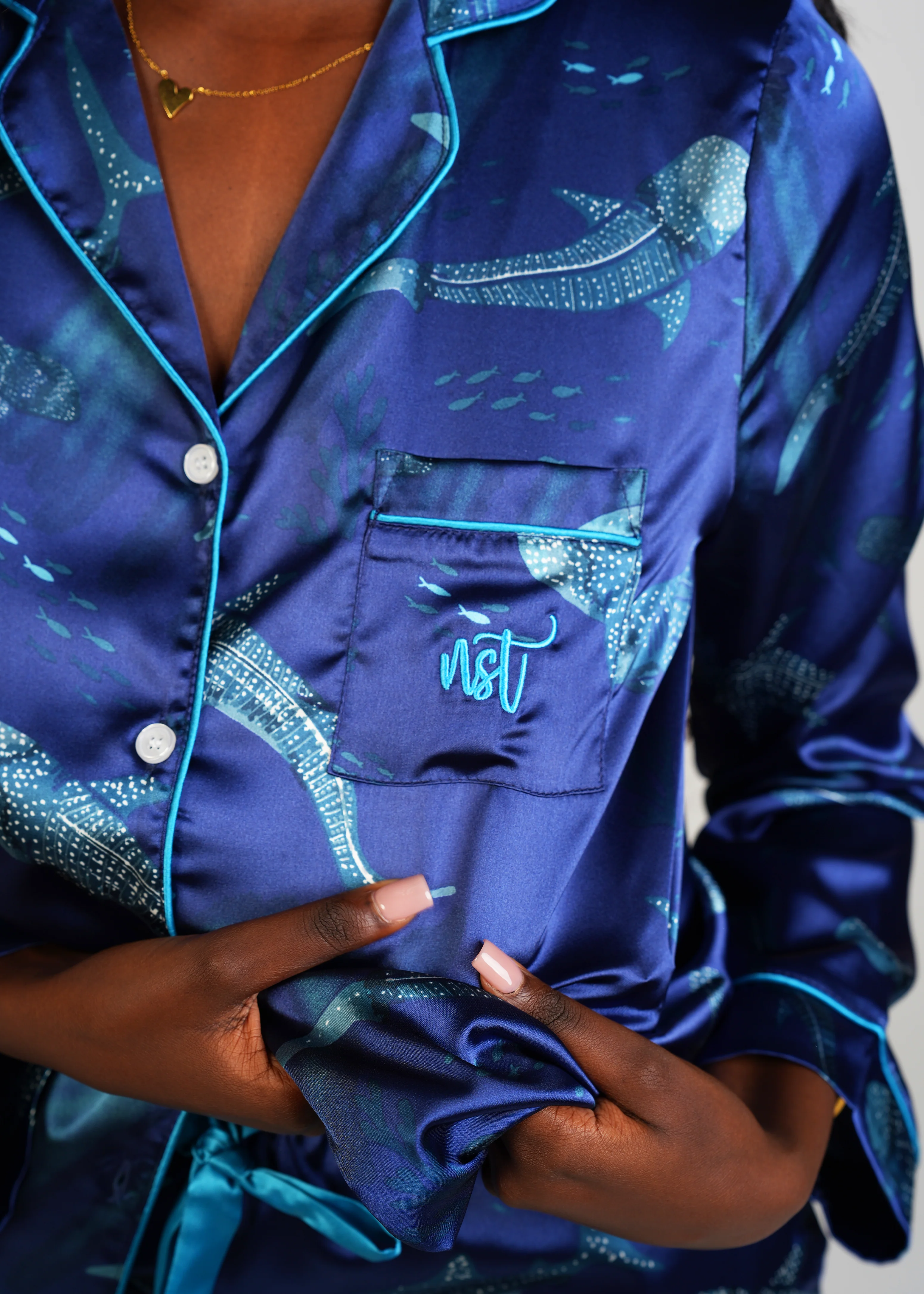 Women's Creatures Of The Deep Satin - Long Sleeve / Long Pants Set - Image 3