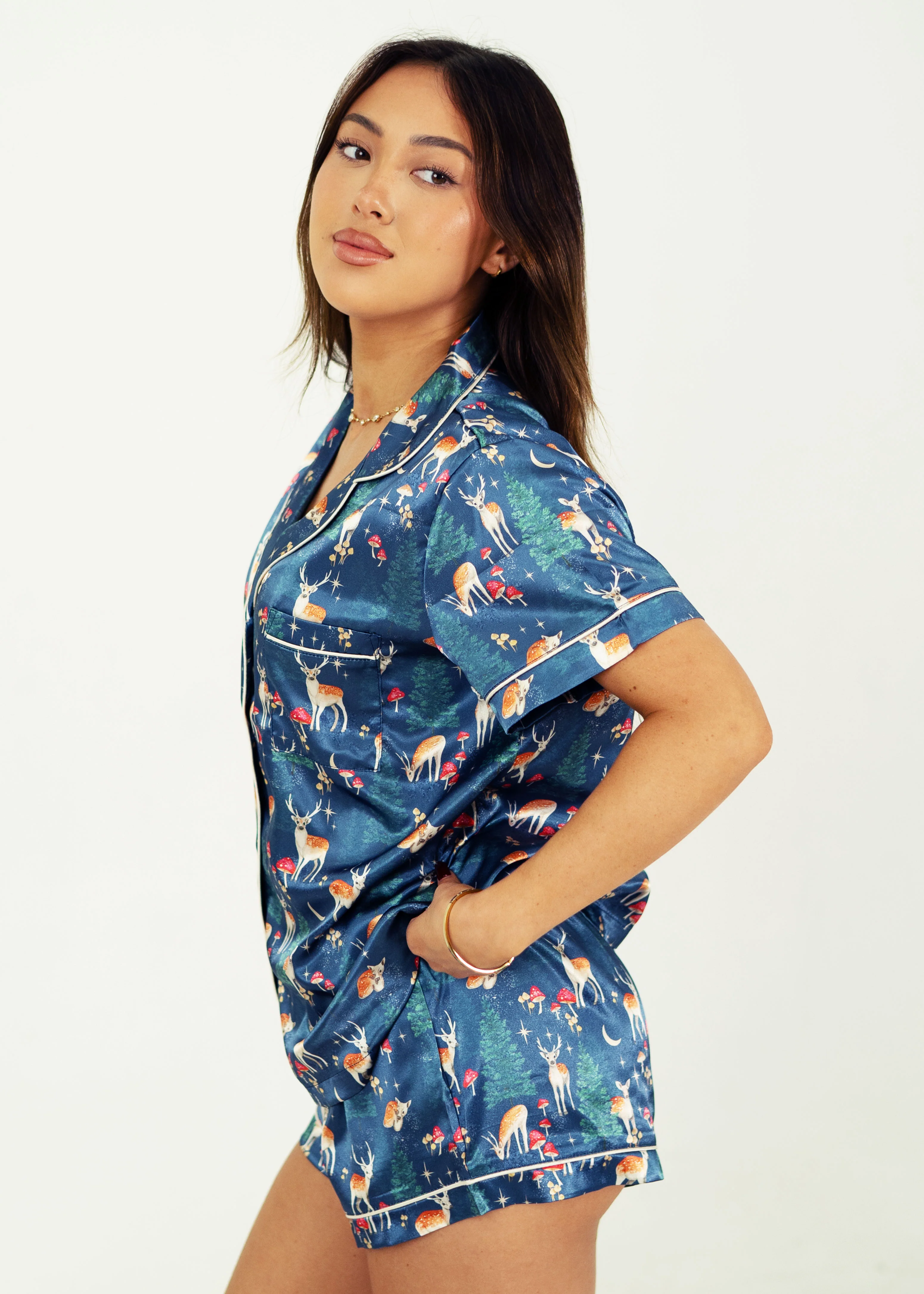 Woodland Dreams Short Satin PJ Set - Image 3