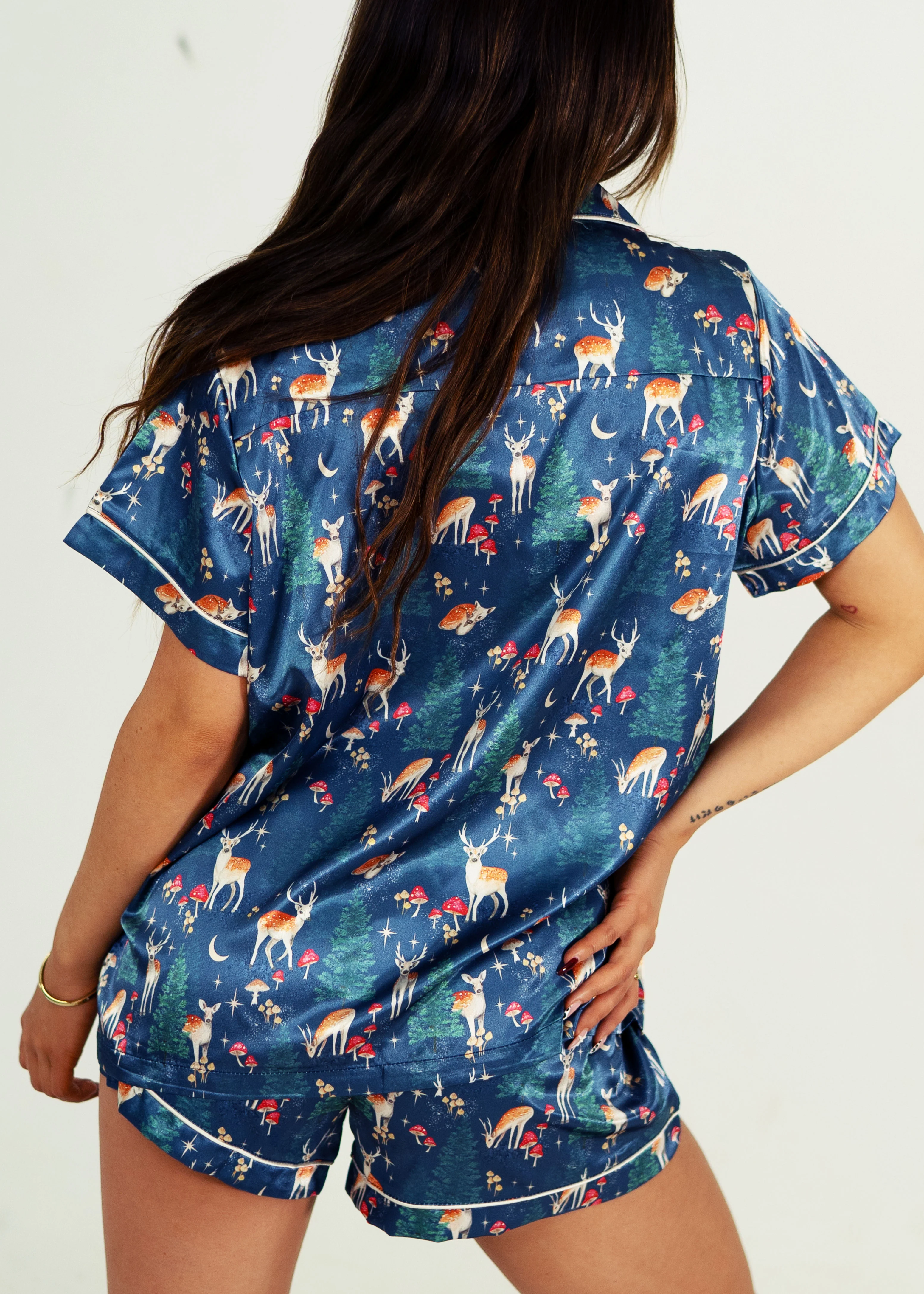 Woodland Dreams Short Satin PJ Set - Image 4